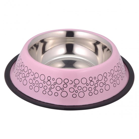 anipro Bubbles No Slip метална купа розова 19 см, 0.4 л