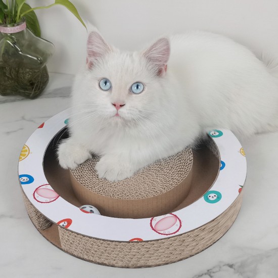 anipro Драскалка за котки, малък кръг бяла, 33х33х4.5 см