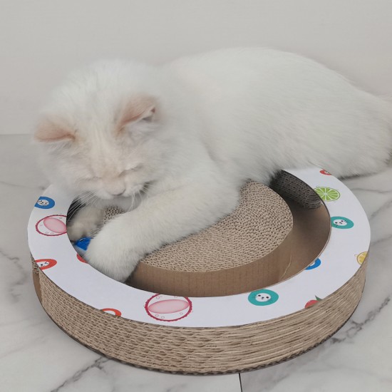 anipro Драскалка за котки, малък кръг бяла, 33х33х4.5 см