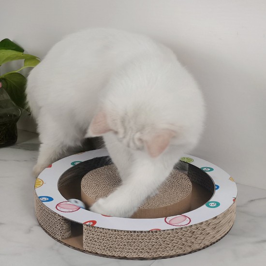 anipro Драскалка за котки, малък кръг бяла, 33х33х4.5 см