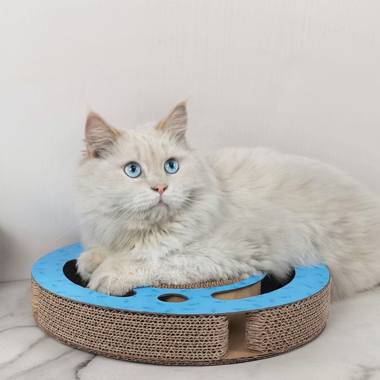 anipro Драскалка за котки, малък кръг син, 33х33х4.5 см