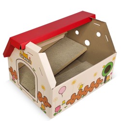anipro Драскалка за котки, червена къща, 44х22.5х34 см