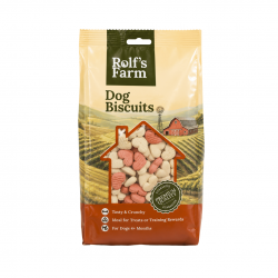 Rolf's Farm - лакомства за кучета, бисквити мини сърчица микс с вкус на ягода, 750 г Rolf's Farm - лакомства за кучета, бисквити мини сърчица микс с вкус на ягода, 750 г