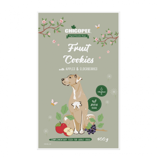 Chicopee Fruit Cookies - веган бисквитки с ябълки и бъз, приготвени по оригинална канадска рецепта,  400 г