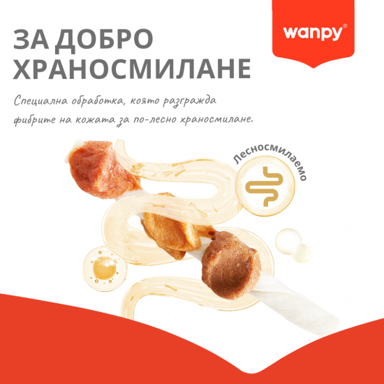 Wanpy Kabobs - лакомства за кучета, шишчета с пилешко, патешко и агнешко, 100 г