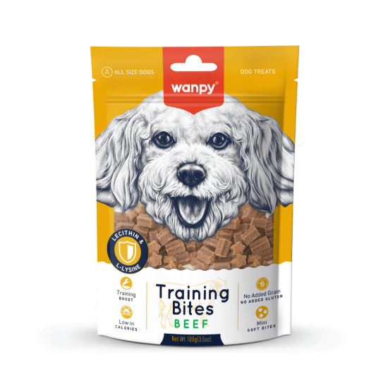 Wanpy Training Bites - лакомства за кучета с говеждо, подходящи за тренировка,100 г Wanpy Training Bites - лакомства за кучета с говеждо, подходящи за тренировка,100 г