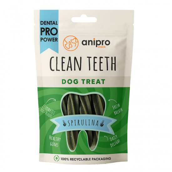 anipro Dental Pro Power фузили със спирулина, 84 г, зелен чай
