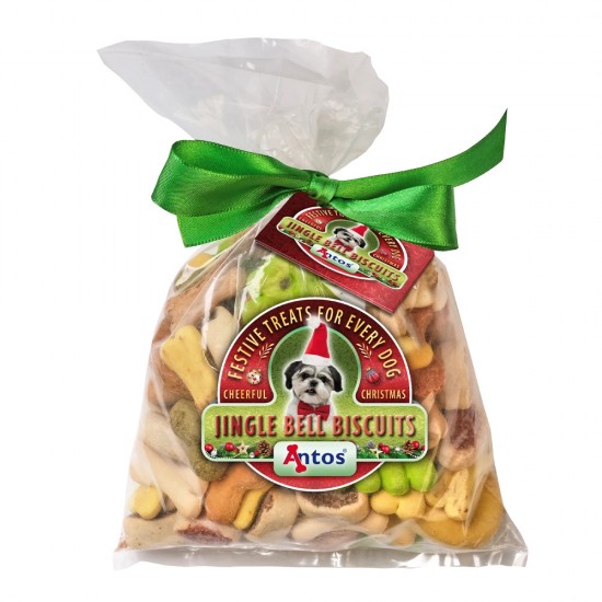 Antos Jingle Bell biscuits, лакомства за кучета, коледни бисквити, 400 г Antos Jingle Bell biscuits, лакомства за кучета, коледни бисквити, 400 г