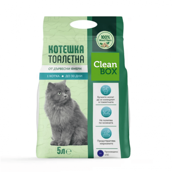 Clean Box 5L - котешка постелка от дървесни фибри /на пелети/ Clean Box 5L - котешка постелка от дървесни фибри /на пелети/