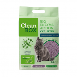 Clean Box Тофу котешка тоалетна с ензими ЛАВАНДУЛА, 2.5кг / 6л Clean Box Тофу котешка тоалетна с ензими ЛАВАНДУЛА, 2.5кг / 6л