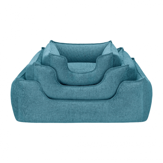 Pet Comfort Alpha легло за кучета и котки, луксозна дамаска, тюркоаз, М, 65х80 см
