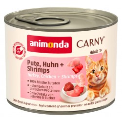 animonda Carny Adult - консервирана храна за котки, с пуешко + пилешко + скариди, 200 г / 6 бр.  СТЕК