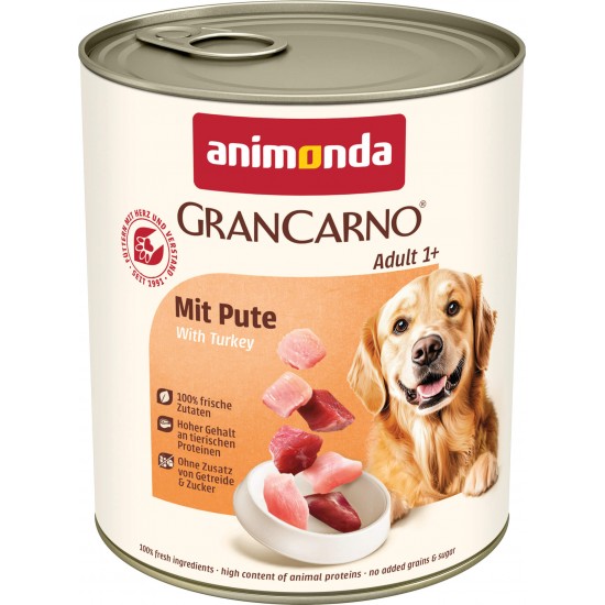 animonda GranCarno Adult - консервирана храна за кучета, пуешко месо, 800 г