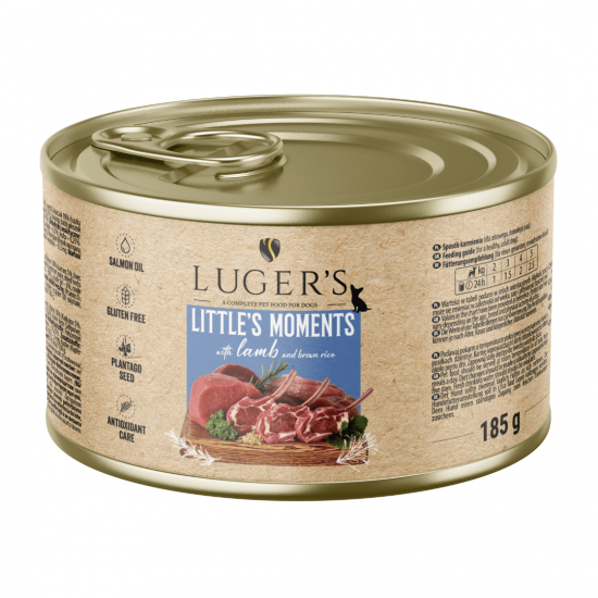 Luger`s Dog храна за дребни породи кучета с агне и кафяв ориз, 185 г, 6 бр./стек