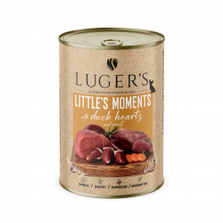Luger`s Dog храна за дребни породи кучета с патешки сърца, 400 г, 6 бр./стек