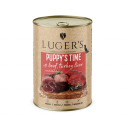 Luger`s Puppy храна за малки кученца с говеждо и пуeшки дроб, 400 г, 6 бр./стек Luger`s Puppy храна за малки кученца с говеждо и пуeшки дроб, 400 г, 6 бр./стек