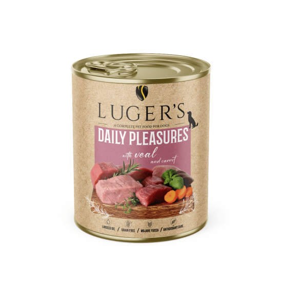 Luger`s Dog храна за кучета с телешко и моркови, 800 г, 6 бр./стек Luger`s Dog храна за кучета с телешко и моркови, 800 г, 6 бр./стек