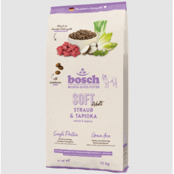 Bosch Adult Soft суха храна за кучета с щраус и тапиока, 12 кг (мека гранула)