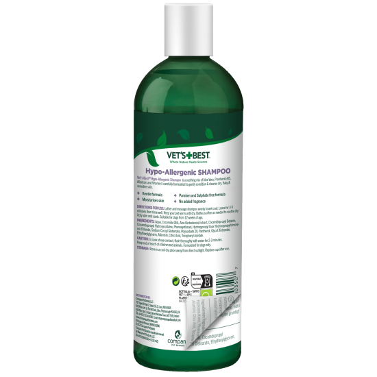 Vet’s Best Hypo-Allergenic Shampoo - хипоалергенен шампоан за кучета, за чувствителна кожа, 500 мл