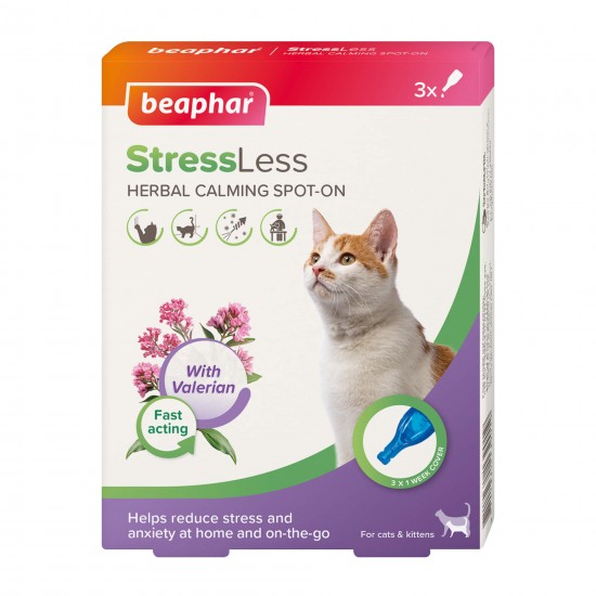 Beaphar StressLess Herbal Calming Spot-On успокояващи пипети за котки, 3 бр