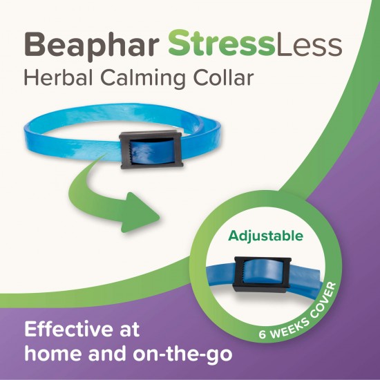 Beaphar StressLess Herbal Calming Collar - успокояващ нашийник за кучета на билкова основа, 65 см
