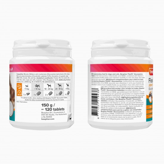 Beaphar Flexifit Glucosamine - хранителна добавка за стави, таблетки с глюкозамин за кучета и котки