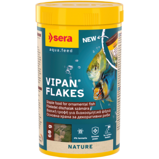 sera Vipan Flakes 60 г - натурална храна за всички рибки