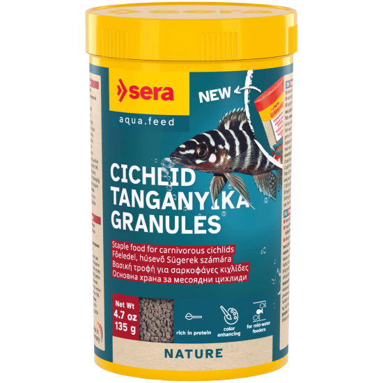 sera Cichlid Tanganyika Granules основна храна за цихлиди, 135 г