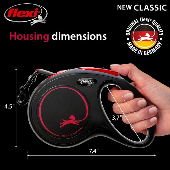 flexi Classic Black Fire M Tapе лента, до 25кг, черно/червено