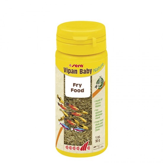 sera Vipan Baby Flakes 30 г / 50 мл - натурална храна за млади рибки sera Vipan Baby Flakes 30 г / 50 мл - натурална храна за млади рибки