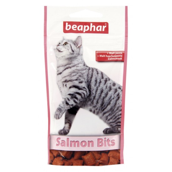 СРОК НА ГОДНОСТ: 11.11.2026 Beaphar Salmon Bits - малцови хапки за котки с вкус на сьомга, 35 г СРОК НА ГОДНОСТ: 11.11.2026 Beaphar Salmon Bits - малцови хапки за котки с вкус на сьомга, 35 г