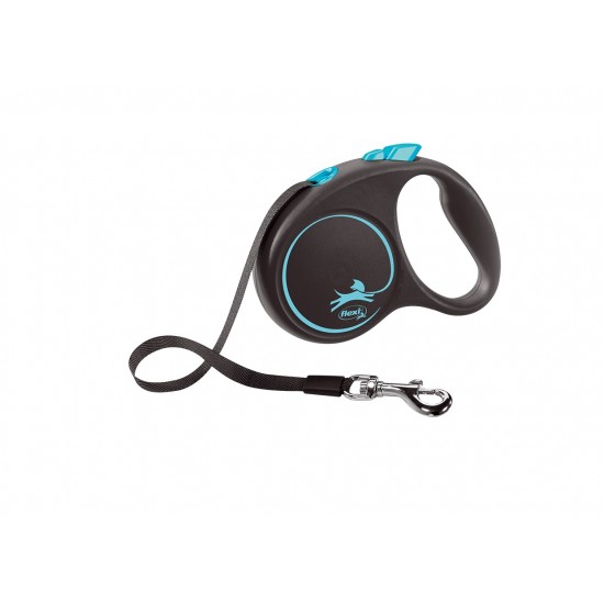 flexi Black Design S - 5м въже, до 12кг, светло синьо