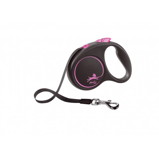 flexi Black Design S - 5м въже, до 12кг, розово