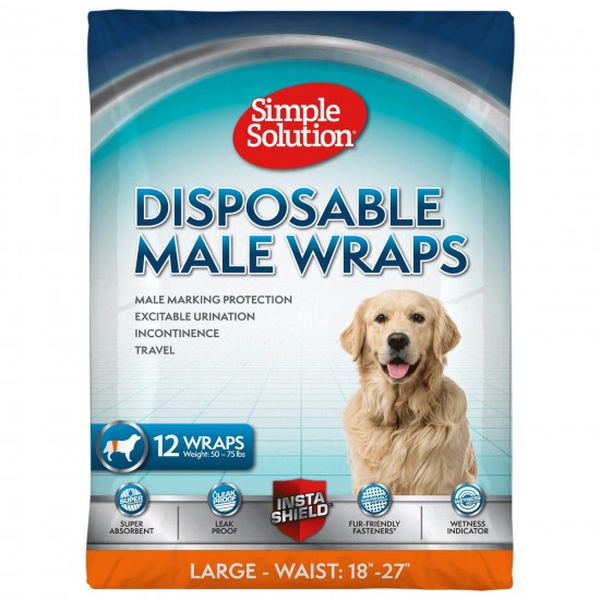 Simple Solution памперс за мъжки кучета, L 12бр, 46 - 69 см