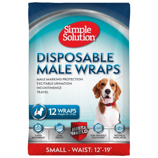 Simple Solution памперс за мъжки кучета, S 12бр, 30 - 48 см