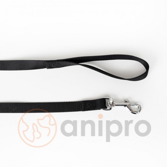 anipro Sport+ повод от лента 2.0/200см черен - удължаващ се