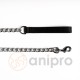 anipro повод синджир 4.8мм/110см с дръжка черна лента