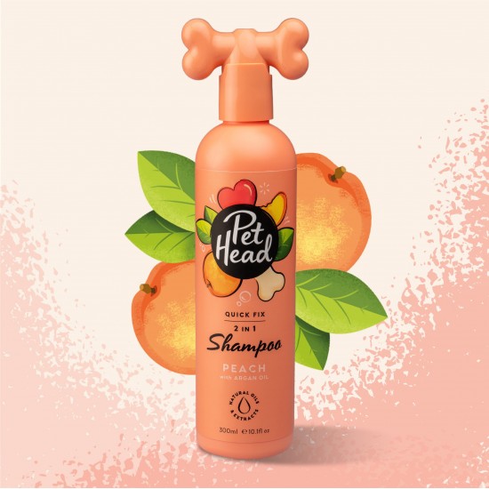 Pet Head Quick Fix 2in1 шампоан и балсам за куче с праскова и арганово масло , 300 мл