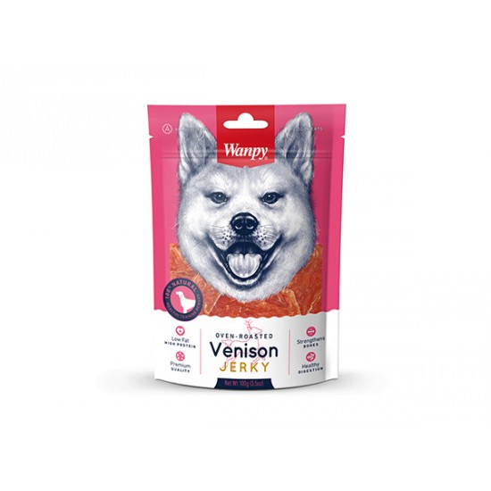 Wanpy Venison Jerky 100 г - премиум клас еленско филе, печено на фурна