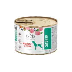 4Vets Dog Natural Hepatic консервирана храна за кучета, при чернодробни проблеми, 185 г