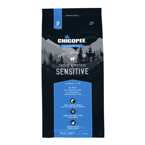 Chicopee Dog HNL Sensitive за кучета с чувствителен стомах, пъстърва и картофи, 2 кг Chicopee Dog HNL Sensitive за кучета с чувствителен стомах, пъстърва и картофи, 2 кг