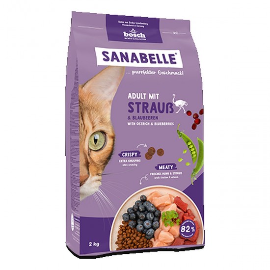 Sanabelle Adult суха храна за котки с щраус, 2 кг Sanabelle Adult суха храна за котки с щраус, 2 кг