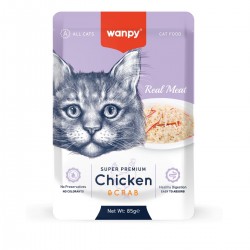 Wanpy Cat пауч с пилешко и раци, 85 гр, 12 бр/стек
