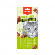 Wanpy cat meat sticks пръчици с пилешко и котешка трева, 15 бр х 18 гр стек