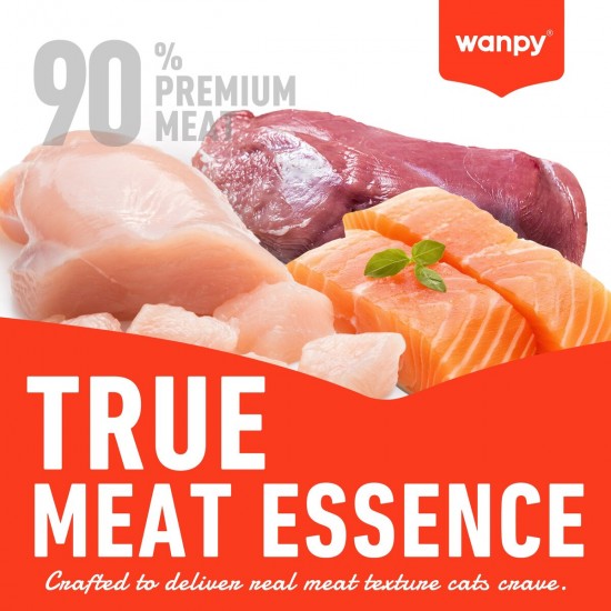 Wanpy cat meat sticks пръчици с пилешко и котешка трева, 15 бр х 18 гр стек