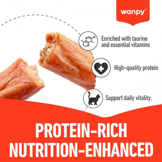 Wanpy cat meat sticks пръчици с пилешко и котешка трева, 15 бр х 18 гр стек
