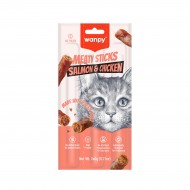 Wanpy cat meat sticks пръчици със сьомга и пилешко, 15 бр х 18 гр стек