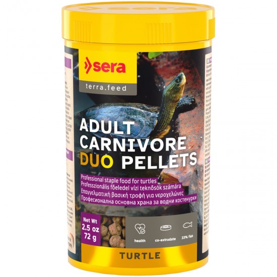sera Adult Carnivore DUO Pellets за месоядни, 250 мл / 72 г